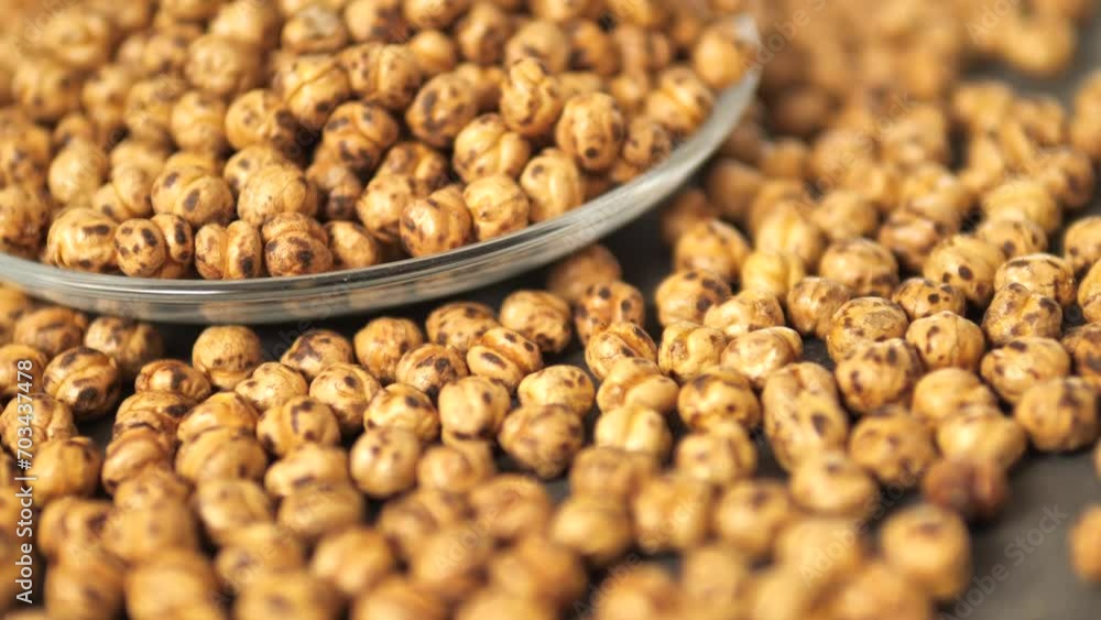 roasted chickpeas in a glass plate, roasted chickpeas in a glass plate,