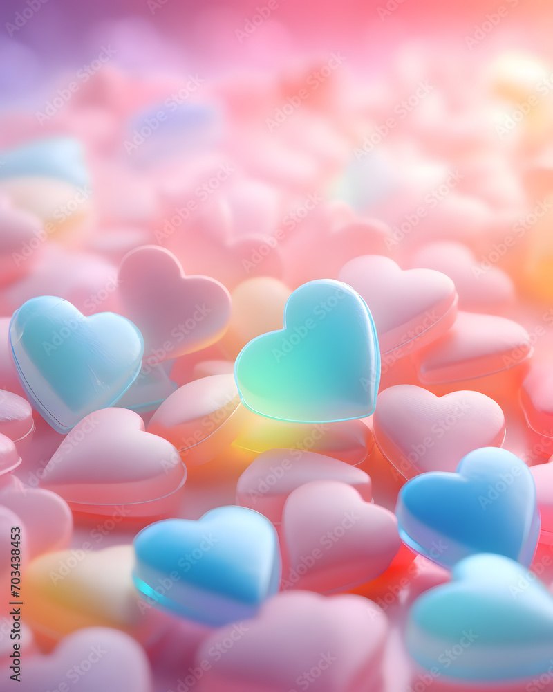 Cute rainbow hearts - Love background design