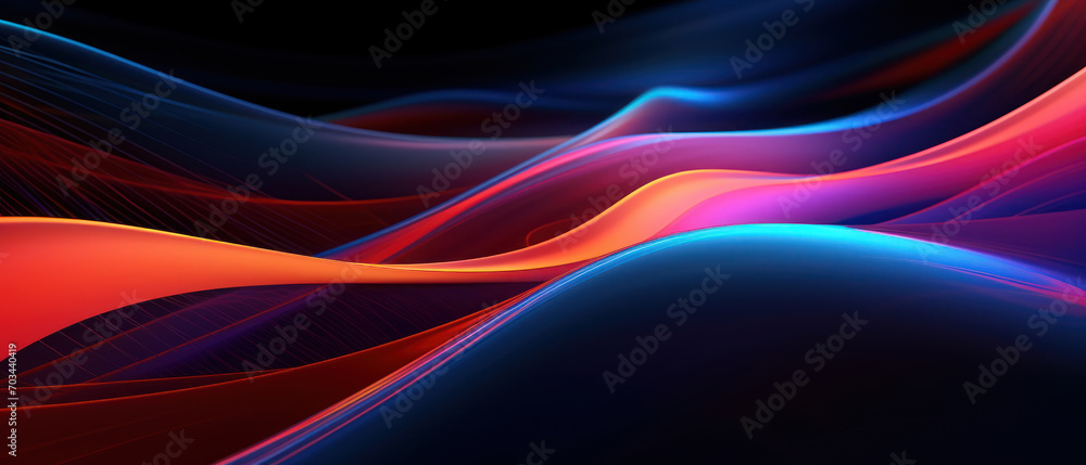 Fototapeta premium Glowing patterns and vibrant colors create a modern digital wallpaper.