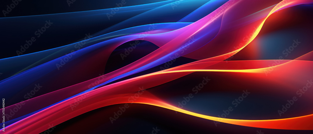 Fototapeta premium Glowing patterns and vibrant colors create a modern digital wallpaper.