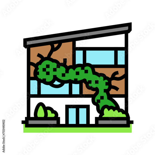 vegetated façade green building color icon vector. vegetated façade green building sign. isolated symbol illustration