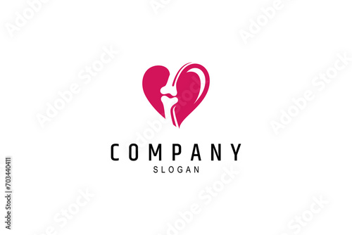 knee joint bone logo with love variations in flat style