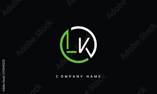 LK, KL, L, K Abstract Letters Logo Monogram