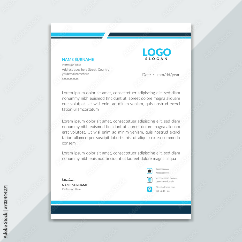 Professional Letterhead Design in Adobe illustrator Creative Business