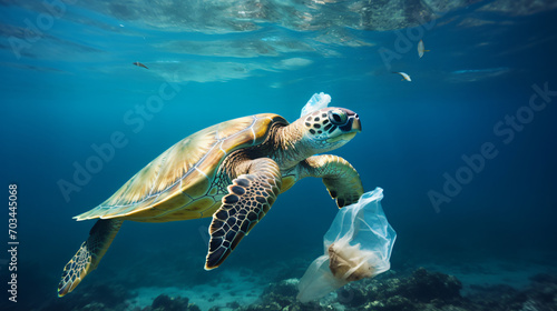 Plastic Pollution In Ocean Turtle Eat Plastic