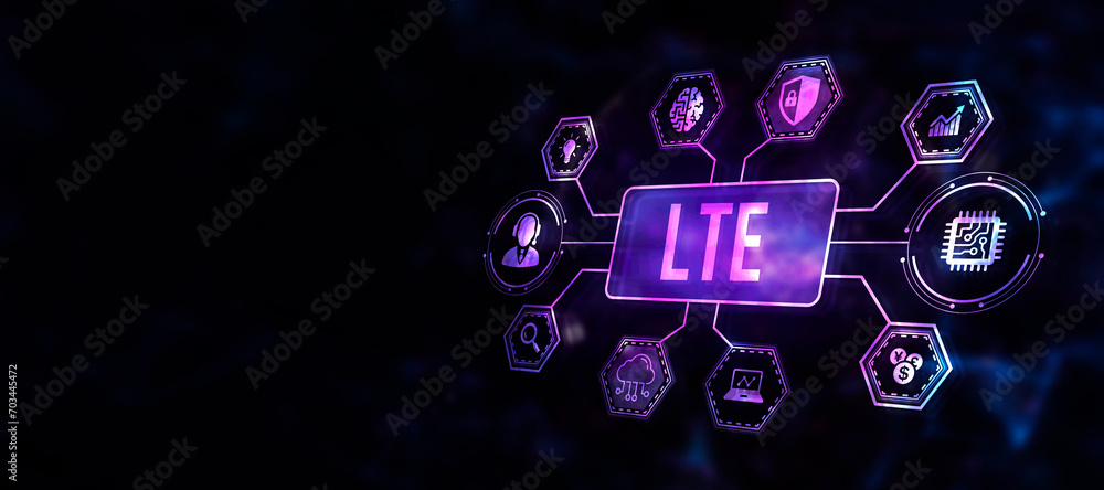 Internet, business, Technology and network concept. LTE abbreviation, modern technology concept. 3d illustration Internet, business, Technology and network concept. LTE abbreviation, modern technology concept. 3d illustration