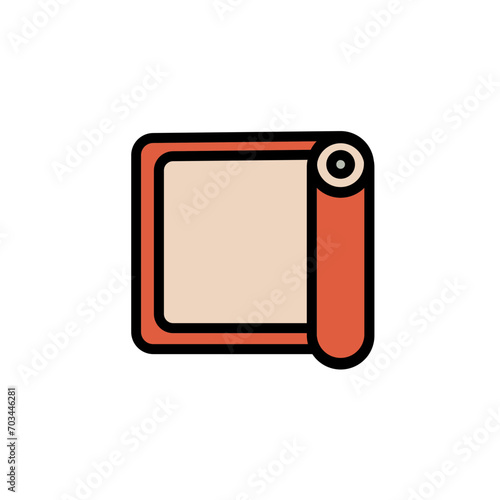 Fabric Roll Roller Filled Outline Icon