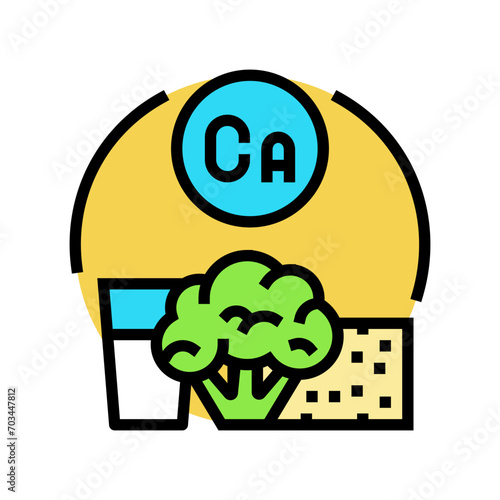 calcium rich food osteoporosis color icon vector. calcium rich food osteoporosis sign. isolated symbol illustration