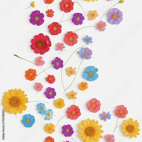 Flowers. Abstract seamless pattern. AI generated.