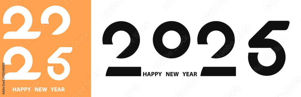 Happy New Year 2025 logo text design. 2025 number design template. Happy New Year 2025 symbol. Happy New Year 2025 logo text design. 2025 number design template. Happy New Year 2025 symbol.