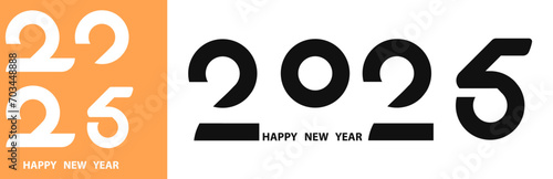 Happy New Year 2025 logo text design. 2025 number design template. Happy New Year 2025 symbol. 
