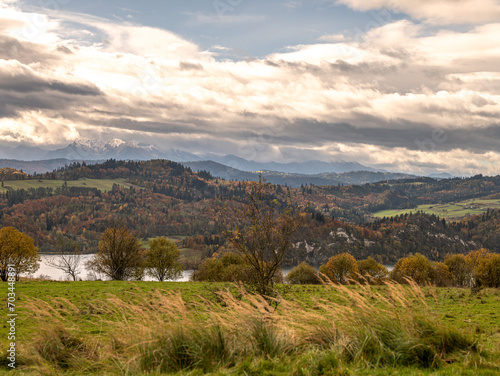 view of mountains with forest in autumn