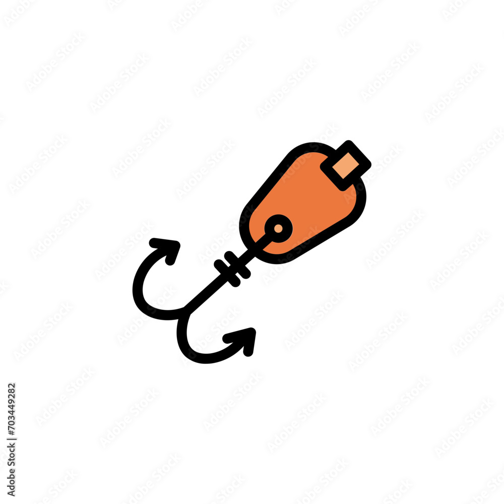Lure Bait Hook Filled Outline Icon Lure Bait Hook Filled Outline Icon