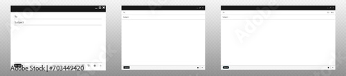 Email mockup send message compose. Email mock inbox design