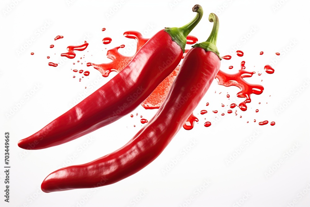 red hot pepper levitates white background red hot pepper levitates white background