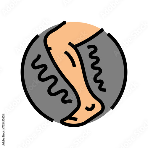 leg cramps osteoporosis symptom color icon vector. leg cramps osteoporosis symptom sign. isolated symbol illustration