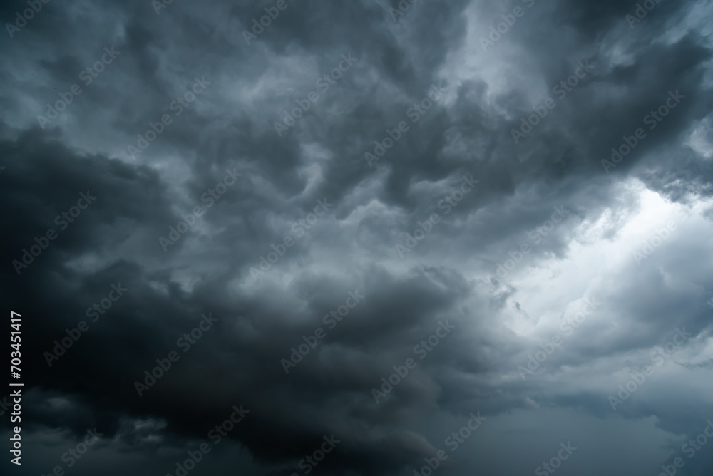  Dark sky with stormy clouds. Dramatic sky rain,Dark clouds before a thunder-storm.