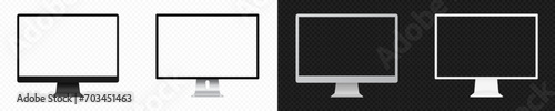 Modern desktop computer monitor mockup. PC personal computer screen mock