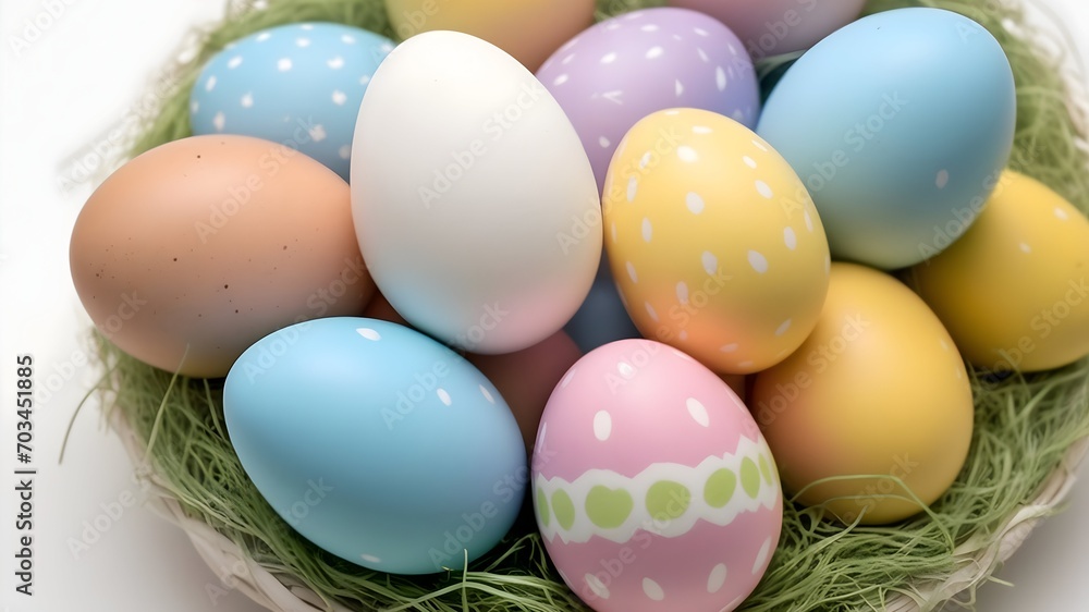 easter eggs in a basket easter eggs in a basket