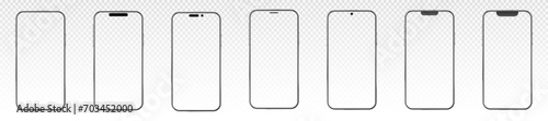 Mobile phone frame border. Modern smartphone vector template