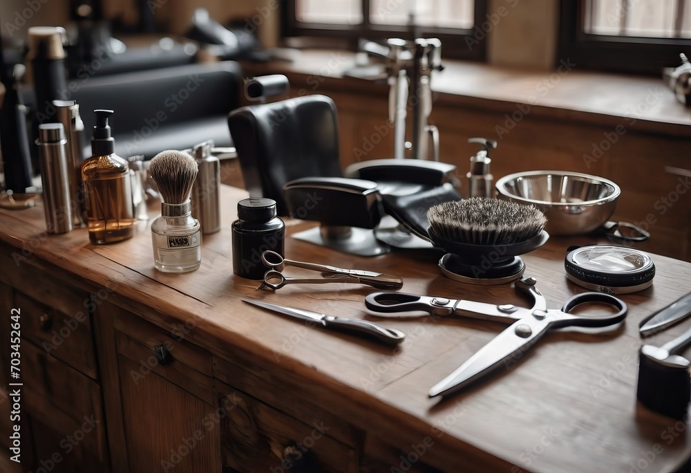 various barbershop implements in order various barbershop implements in order