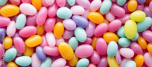 Colorful Easter Pastel Jelly Beans Background photo