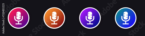 Microphone on air icon. Radio or podcast logo. Mic icon
