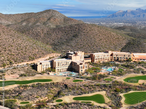 JW Marriott Tucson Starr Pass Resort and Spa next to Saguaro National Park in city of Tucson, Arizona AZ, USA.  photo