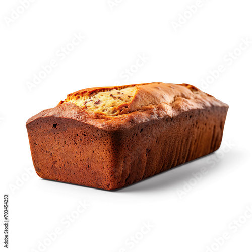 Banana Bread in Baking Form isolated on a transparent background