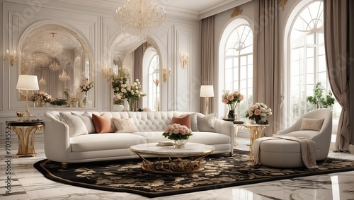 "Exquisite Luxury: Photorealistic 3D Render of an Elegant Living Room" © Famahobi