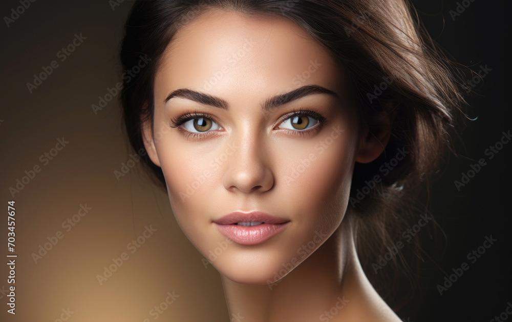 Obraz premium Close up shot of a beautiful woman with very clear skin