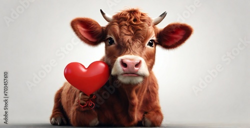 cow with heart mammal, livestock, grass, bull, rural, brown, bovine, dairy, pasture, head, green