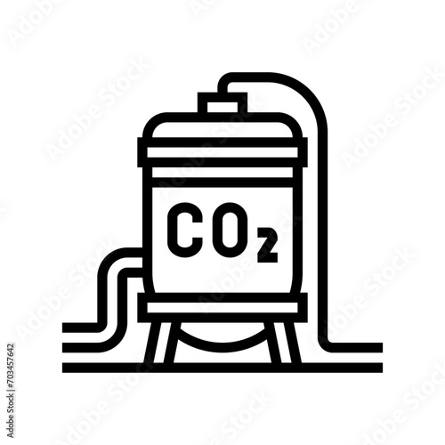 storage carbon line icon vector. storage carbon sign. isolated contour symbol black illustration