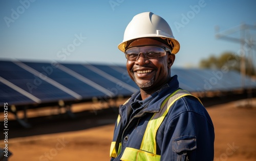 Portrait of a solar farm wo...