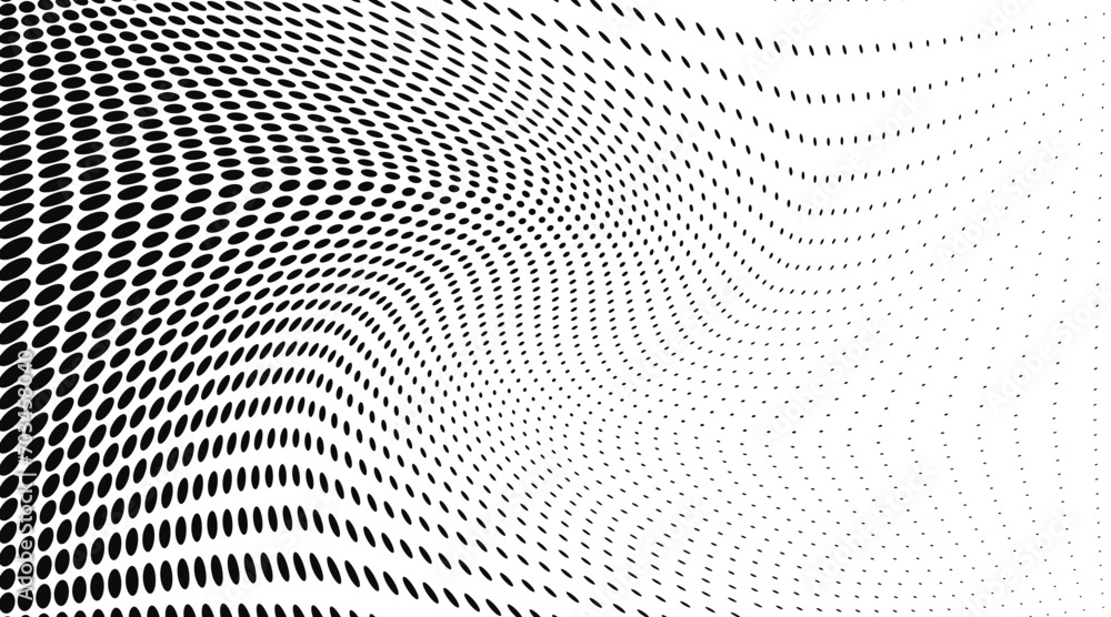 Wavy halftone dots pattern texture background
Wavy halftone dots pattern texture background