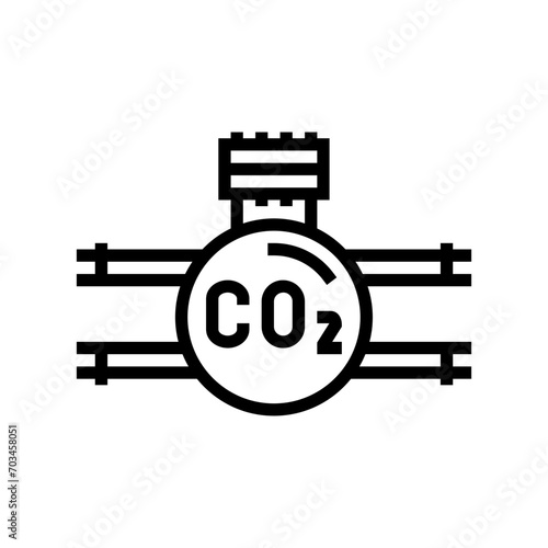 transportation carbon line icon vector. transportation carbon sign. isolated contour symbol black illustration