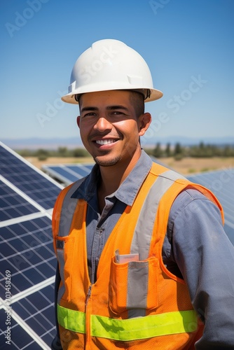 Portrait of a solar farm wo...