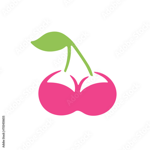 Erotic Cherry Adult Business Vector Logo Design.