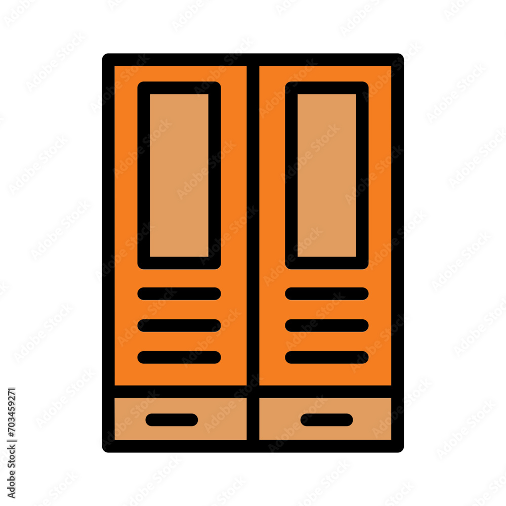 Interior Wardrobes Wood Filled Outline Icon Interior Wardrobes Wood Filled Outline Icon