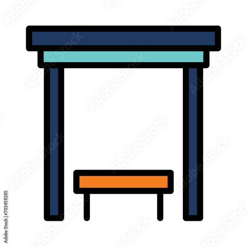 Ireplace Interior Wood Filled Outline Icon