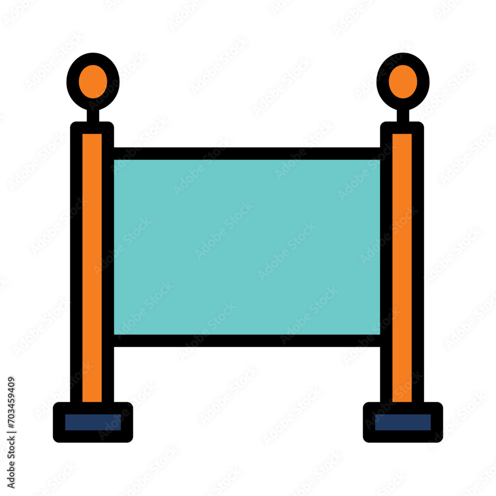 Wood Fence Vector Filled Outline Icon Wood Fence Vector Filled Outline Icon