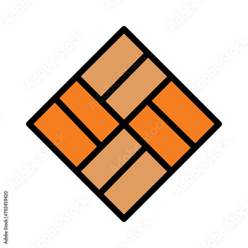 Wood Floor Pattern Filled Outline Icon