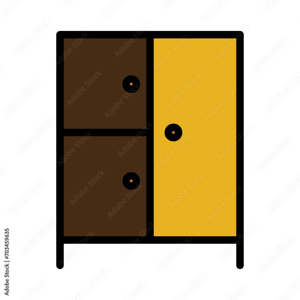Case Cupboard Wood Filled Outline Icon Case Cupboard Wood Filled Outline Icon