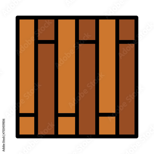 Floor Wall Wood Filled Outline Icon