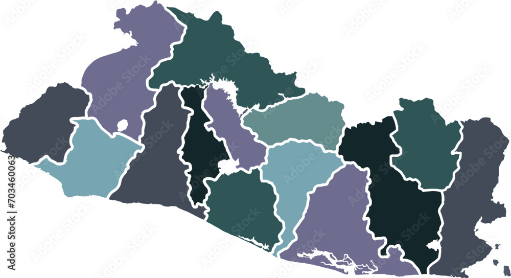 EL SALVADOR MAP PROVINCES AND DEPARTMENTS