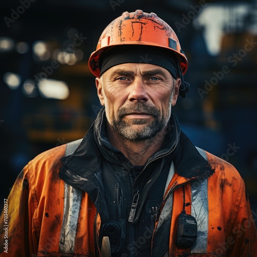 Portrait of a oil rig worker