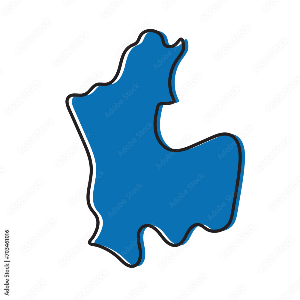 Obraz premium Matale district of Sri lanka vector map illustration.
