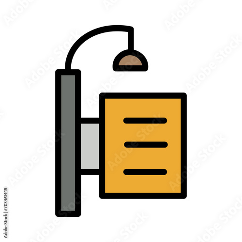 Advertising Lamp Street Filled Outline Icon