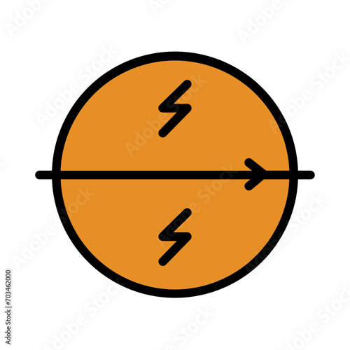 Direct Current Physics Filled Outline Icon