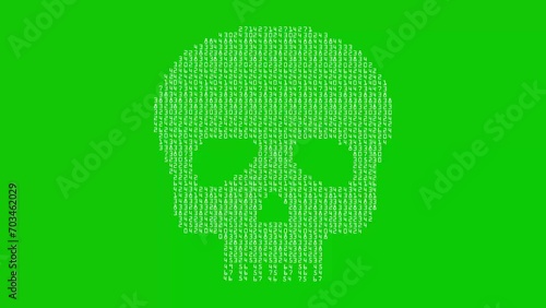 cartoon, animation skull, digital texture, cyberpunk  
with chroma key